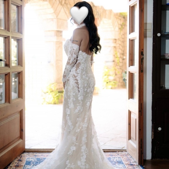 Maggie Sottero Dresses & Skirts - Maggie Sottero Lace Strapless Wedding Dress